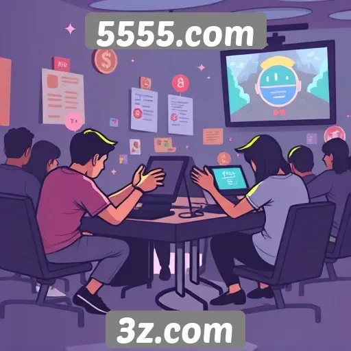 Interação dos jogadores nas redes sociais do 5555.com